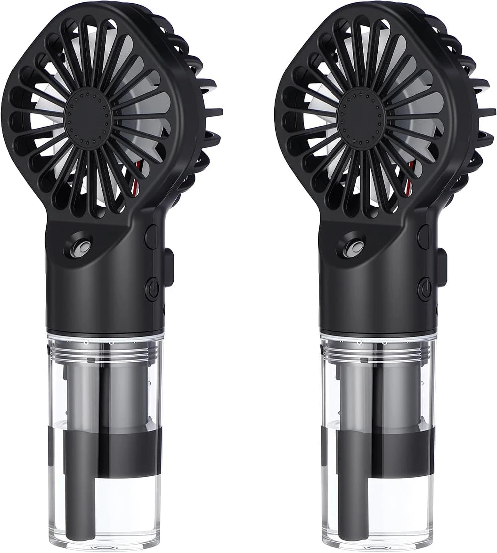 2 Pack Cooling Fans Portable Handheld Misting 25Ml Water Tank