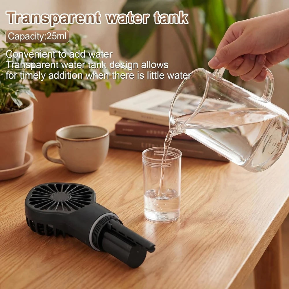 2 Pack Cooling Fans Portable Handheld Misting 25Ml Water Tank