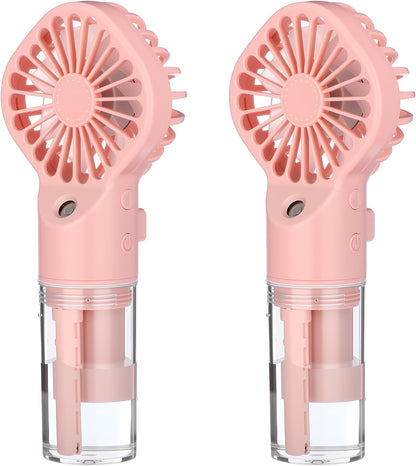 Portable Misting Fan, 180° Foldable Handheld, 3 Speeds USB Rechargeable, Spray Water Mist with LED Digital Display, Personal Cooling Mini Hand Fans for Travel, Hiking, Concert, Outdoor, Black