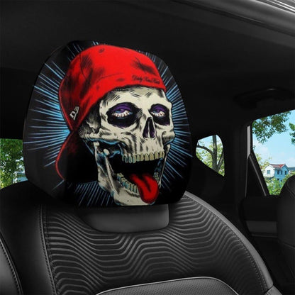 Funny Cartoon Car Headrest Cover, 2 Pieces Set of Cute Funny Eyes, Suitable for Halloween, Christmas Car Universal Elastic Models Funny Decoration